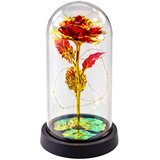 Eternal Rose In Glass Crystal Dome LED Lighting Red 21x11cm | Shoptok.si