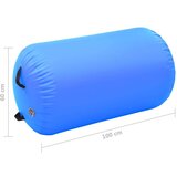 vidaXL Napihljiv gimnastični valj s tlačilko 100x60 cm PVC moder | Shoptok.si