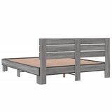  Okvir za krevet boja hrasta 150x200cm konstruirano drvo i metal Siva 150 x 200 cm | shoptok.hr