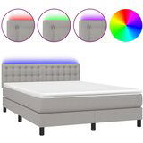 Maison Chic Box spring postelja - Vzmetna postelja z vzmetnico LED sv. siva 140x200 cm blago SL2540, (21902712) | Shoptok.si