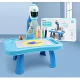 projektor u obliku robota sa dodatnom funkcijom stolne lampe, plave boje