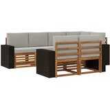 vidaXL Kotna sedežna garnitura z blazino 7 pcs Naravna in svetlo siva, (5000283570) | Shoptok.si