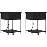  Noćni ormar 2 pcs Crni hrast 42 x 41 x 56 cm Konstruirano drvo | shoptok.hr