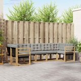  Set vanjskih sofa 7 kom. Bijela i svjetlosiva Smeđa 304 x 126,5 x 73 cm | shoptok.hr