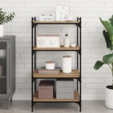 vidaXL Polica za Knjige 4 pcs Smeđa 100 x 40 x 1.5 cm Iverica | shoptok.hr