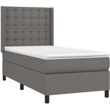  s oprugama i madracem sivi 80 x 200 cm od umjetne kože | shoptok.hr