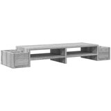 vidaXL Stojalo za zaslon s predelki siva sonoma 100x27x15 cm inž. les Cene
