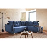 Miuform Tamno plava sklopiva kutna garnitura od samta (s desnim kutom) Lazy Lukka – | shoptok.hr