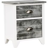 The Living Store Nočna omarica siva in bela 38x28x45 cm les pavlovnije - Omarica, (21420708) | Shoptok.si