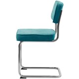 Unique Furniture Turkizen jedilni stol iz rebrastega žameta Rupert – | Shoptok.si