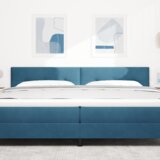  LED Headboard s prešito gumbkovanjem temno modra 100 cm žamet, (22052869) | Shoptok.si