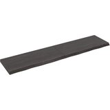vidaXL Zidna polica tamnosmeđa 220x50x(2-6) cm od obrađene hrastovine Cijene