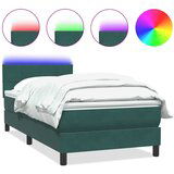 Maison Chic Box spring postelja - Vzmetna postelja z vzmetnico temno zelena 80x220 cm žamet SL5823, (21902615) Cene