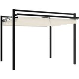 vidaXL Vrtni paviljon z zložljivo streho krem 3x3 m aluminij | Shoptok.si