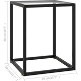  Stolić za kavu crni s kaljenim staklom 40 x 40 x 50 cm | shoptok.hr