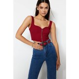 Trendyol Burgundy Zipper Detailed Blouse | shoptok.hr