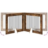  Vrata za pse s postoljem 4 pcs Dimljeni hrast 100 x 80 cm | shoptok.hr