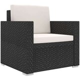  8-dijelna vrtna garnitura od poliratana s jastucima crna - Crno-bijelo 8 | shoptok.hr