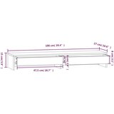  Stalak za monitor bijeli 100x27x15 cm od masivne borovine Slike