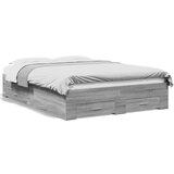 vidaXL Posteljni okvir s predali siva sonoma 120x190 cm inženirski les Cene