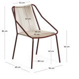Kave Home Bordo rdeč/kremno bel vrtni stol Zivia – | Shoptok.si