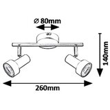 Rabalux konrad spot, GU10 2X max 5W, crna | Eponuda.com