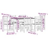 vidaXL 7-dijelni vrtni blagovaonski set od masivnog drva duglazije | shoptok.hr