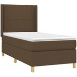  Krevet s oprugama i madracem tamnosmeđi 90 x 190 cm od tkanine | shoptok.hr