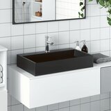  Umivaonik od lijevanih minerala i mramora 60x38x11 cm mat crni | shoptok.hr