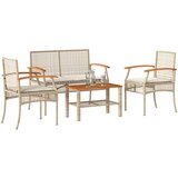 Maison Chic Seti vrtnega pohištva - Vrtna garnitura - Vrtni pohištvo set 4-delna z blazinami bež poli ratan, (21820782) | Shoptok.si