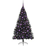  Umjetno predsvijetljeno božićno drvce Crna 180 cm PVC | shoptok.hr