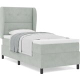 Box Postelja s pomičnim ležiščem in žimnico Svetlo siva 90x190 cm Žamet, (22051715) | Shoptok.si