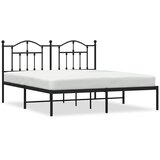 Metalni okvir za krevet s uzglavljem crni 160x200 cm | shoptok.hr
