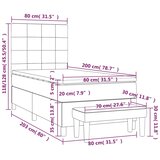  Krevet s oprugama i madracem tamnosmeđi 80x200 cm od tkanine | shoptok.hr