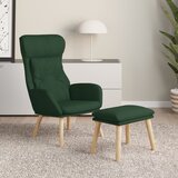  Stolica za opuštanje s tabureom od tkanine tamnozelena | shoptok.hr