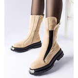 Gemre Beige insulated ankle boots with decorative toe Bologna | shoptok.hr