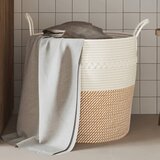  The Living Store Košara za shranjevanje rjava in bela Ø43x38 cm bombaž - Košara Za Shranjevanje, (21486639) | Shoptok.si