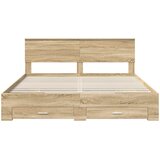  Krevetna konstrukcija s uzglavljem Sonoma hrast 200 x 200 cm | shoptok.hr