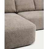 Kave Home Sivorjava raztegljiva kotna sedežna garnitura iz šenilje (levi kot/z ležalnikom) Laira – | Shoptok.si