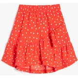 Koton Girl Red Patterned Skirt