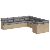 vidaXL 10-dijelni set vrtnih sofa s jastucima bež od poliratana | shoptok.hr