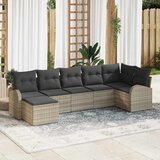  Sjedeća garnitura za vrt 7 pcs Svijetlo siva Poli Ratan | shoptok.hr