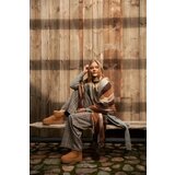 Marisse Elegant Brown Checkered Scarf Cene