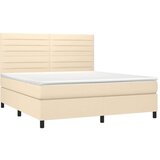  Krevet s oprugama i madracem krem 160x200 cm od tkanine | shoptok.hr