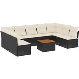  The Living Store Vrtna sedežna garnitura 10-delna z blazinami črn poli ratan - Vrtna Sedežna Garniture, (21443481) | Shoptok.si