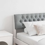 vidaXL Tapecirano vzglavje Svetlo siva 200 cm Masivno borovo les | Shoptok.si