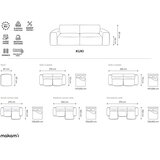 Makamii Siva sklopiva sofa od šenila 275 cm Kuki – | shoptok.hr