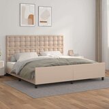  Posteljni okvir z vzglavjem kapučino 200x200 cm umetno usnje, (20904733) Cene