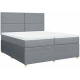  Krevet s oprugama i madracem svjetlosivi 200 x 200cm od tkanine | shoptok.hr