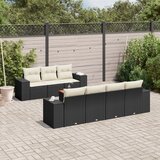 Maison Chic Seti vrtnega pohištva - Vrtna garnitura - Vrtni pohištvo set 8-delna z blazinami črn poli ratan, (21800269) | Shoptok.si